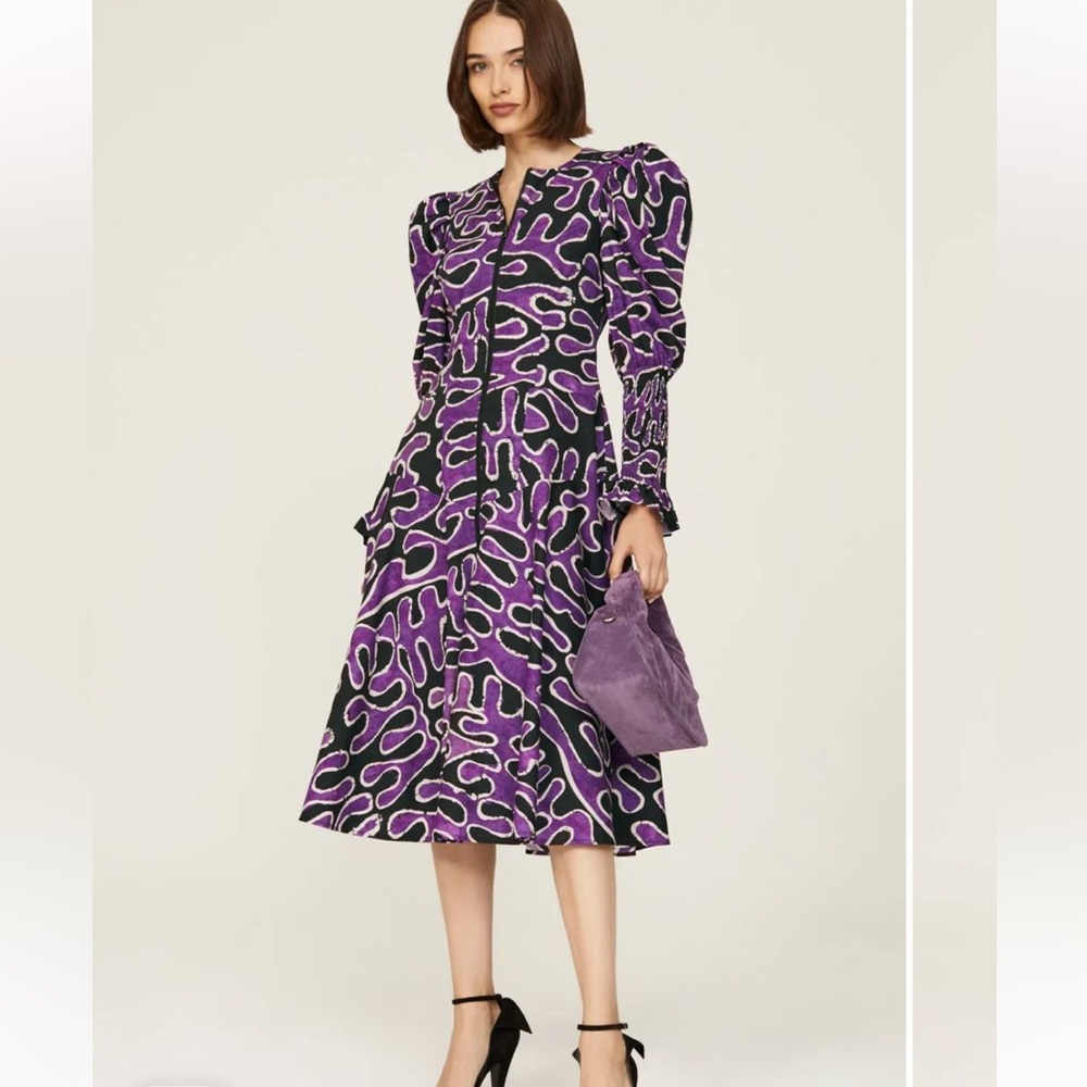 Busayo Printed Purple Patterned Women's long sleeve Dress